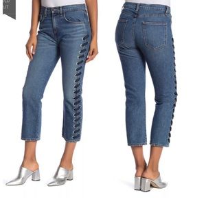 Veronica Beard Ines Girlfriend Lace Up jeans 28